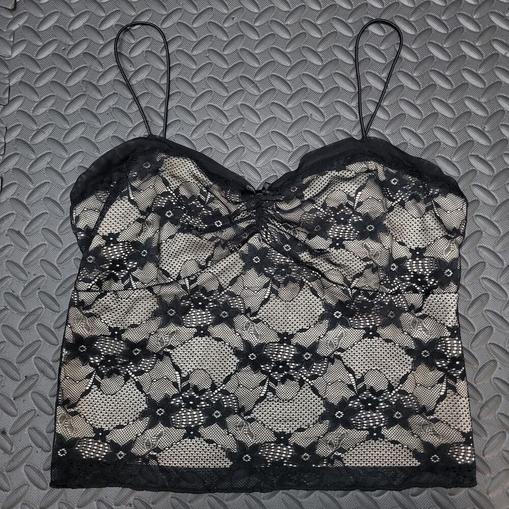 Wild Fable Lace Cami Top Large Sheer Back Coquette Whimsigoth Romantic Witchy